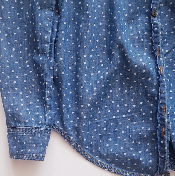 LIFE IN PROGRESS Blue Denim Button Down Shirt - Picture 7 of 12